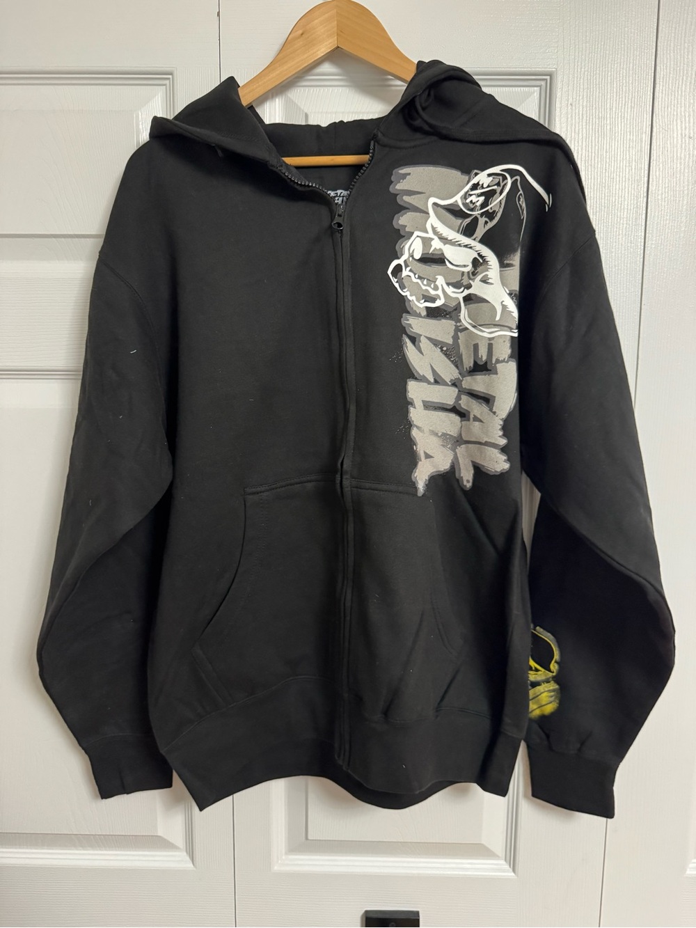 Metal Mulisha Black Zip-Up Hoodie with White Graphic